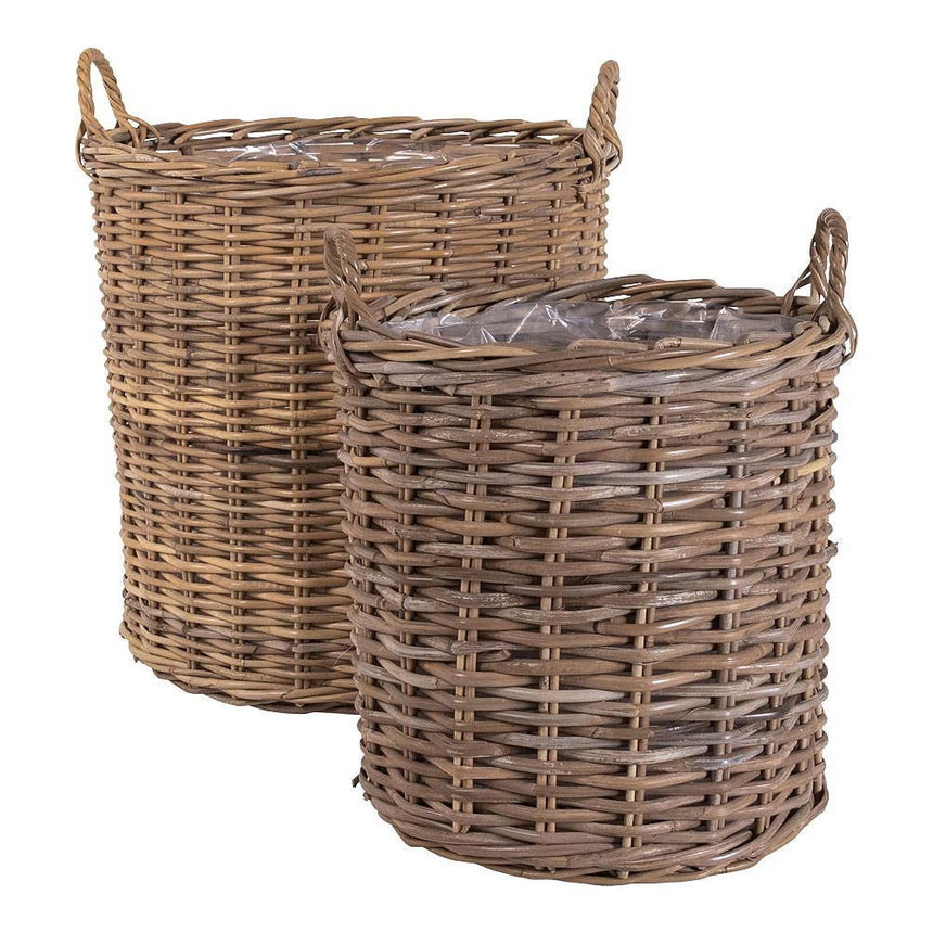 Indo Kubu Rattan Set of 2 Baskets-6