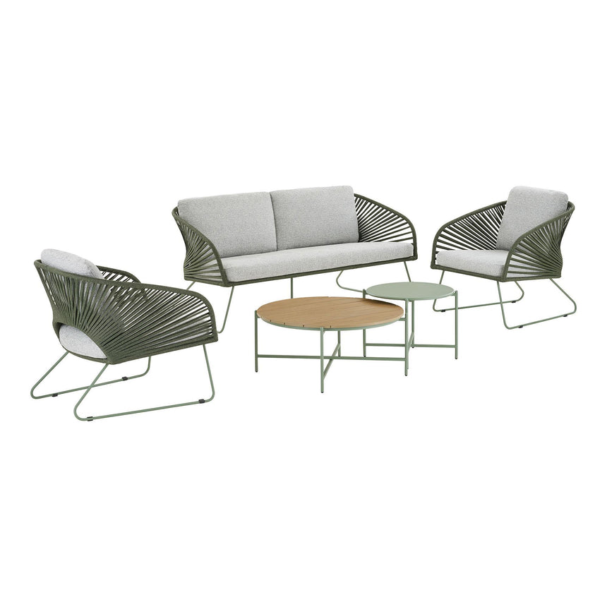 Novella Grey Fabric 4 Seater Round Garden Lounge Set-8