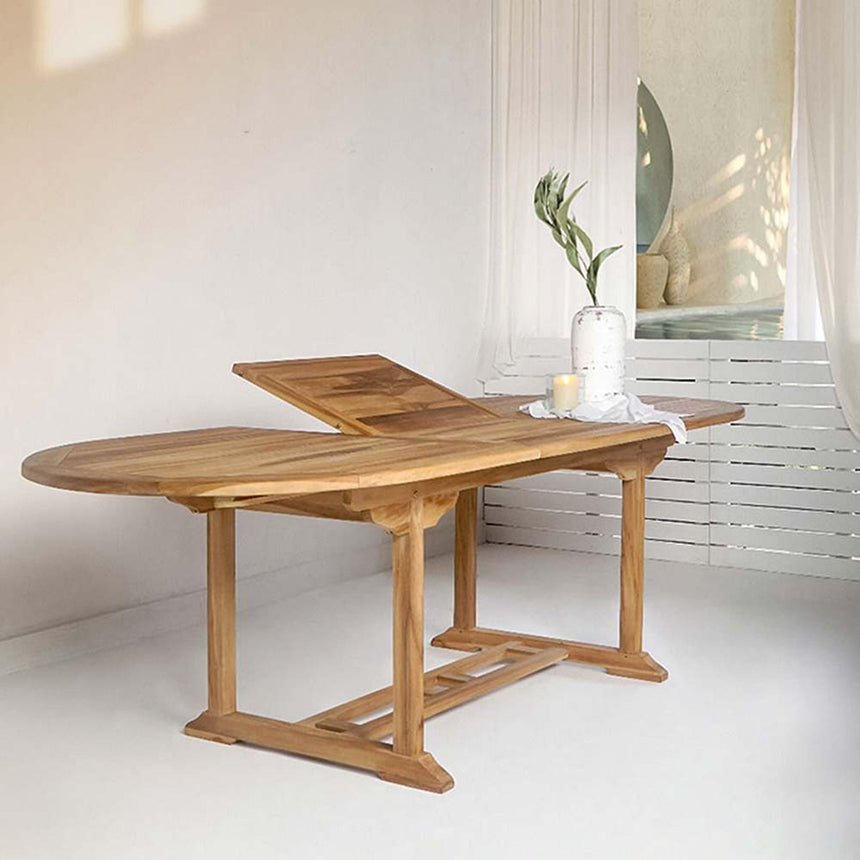 Salamanca Teak Wood 6-10 Seater Extending Garden Dining Table - 180cm-240cm-4