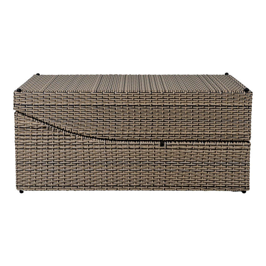 Split Kubu Grey Fabric and Rattan Sun Lounger-5