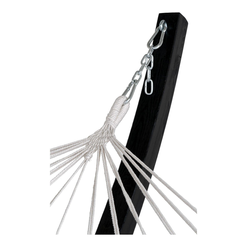 Tripoli Grey Fabric Hammock Black Wooden Stand-5