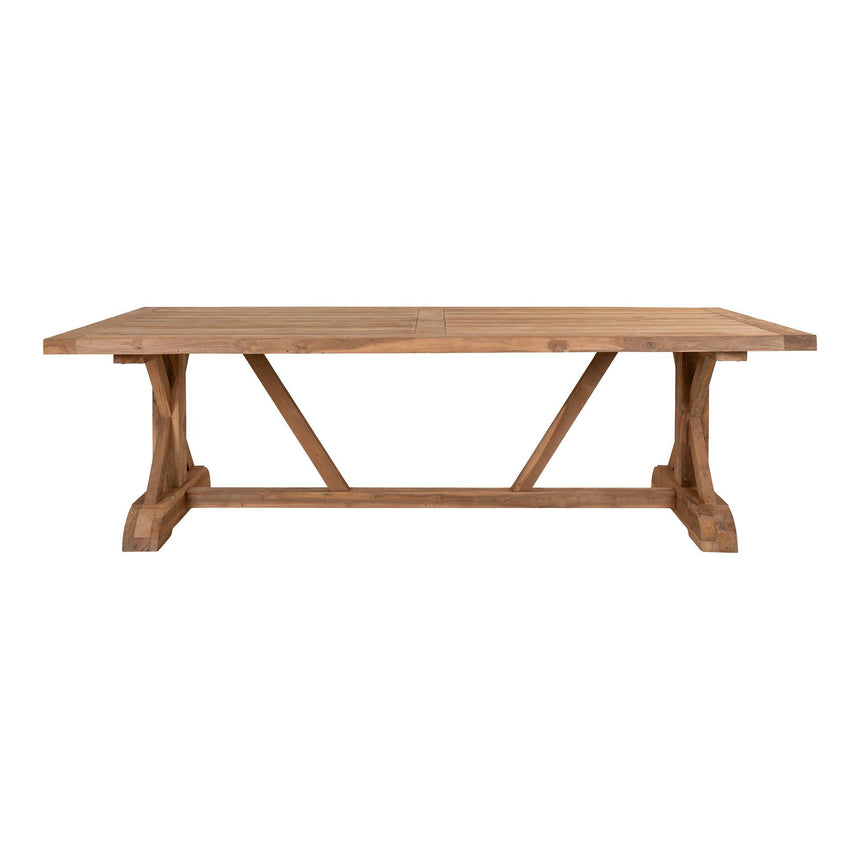 Volos Natural Teak Wood 10 Seater Garden Dining Table - 240cm-4