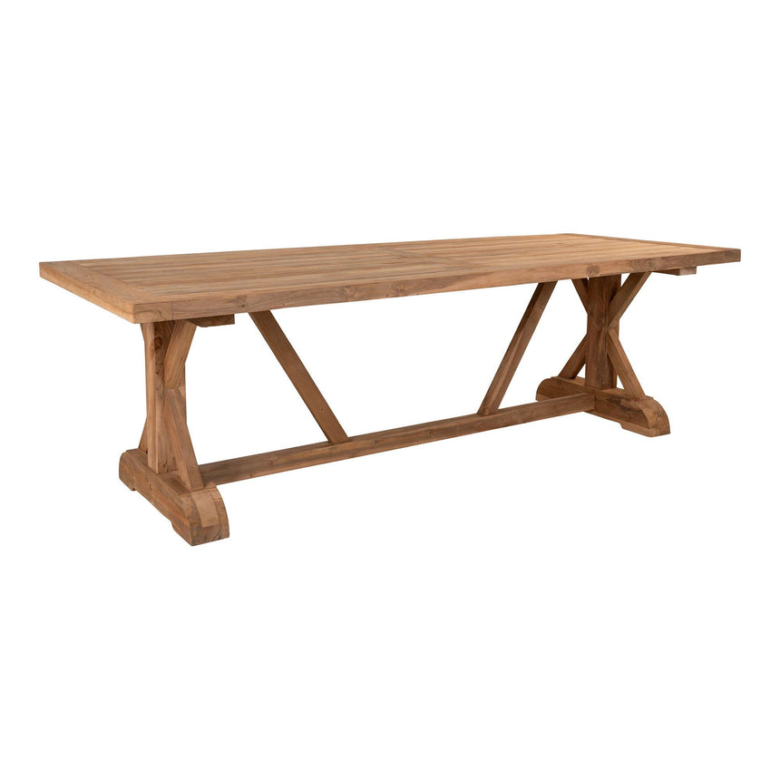 Volos Natural Teak Wood 10 Seater Garden Dining Table - 240cm-5