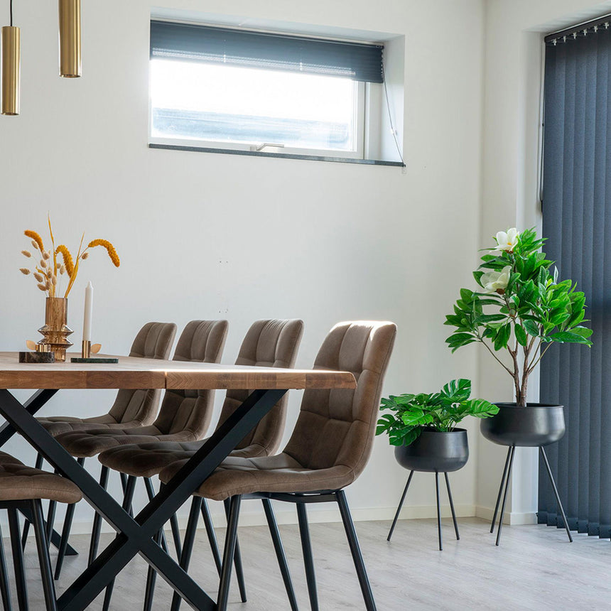 Ardola Black Steel Set of 2 Flowerpots-4