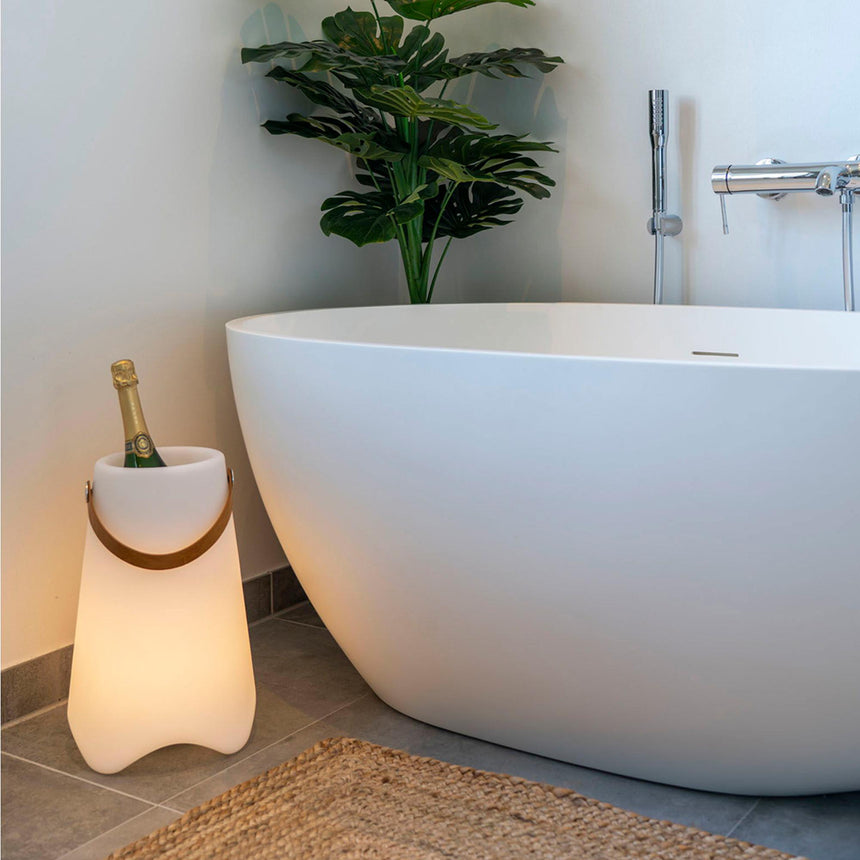 Bristol White Led Wine Cooler-3