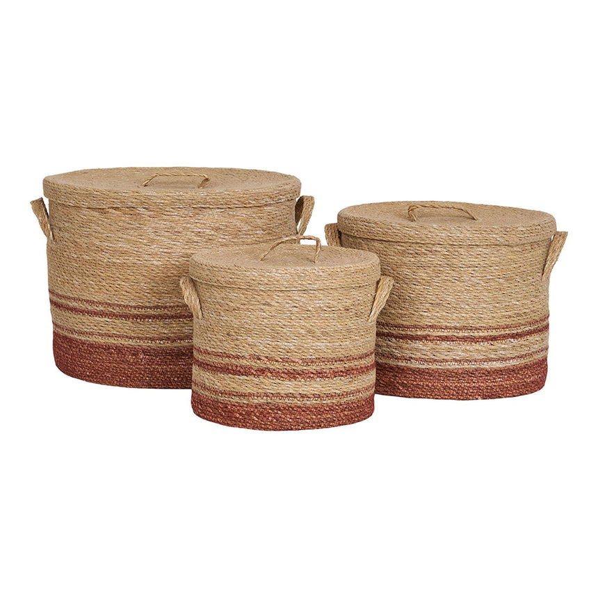 Budoni Natural Seagrass Basket - Set of 3 -3