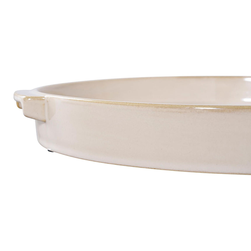 Ceramic White Round Tray-5