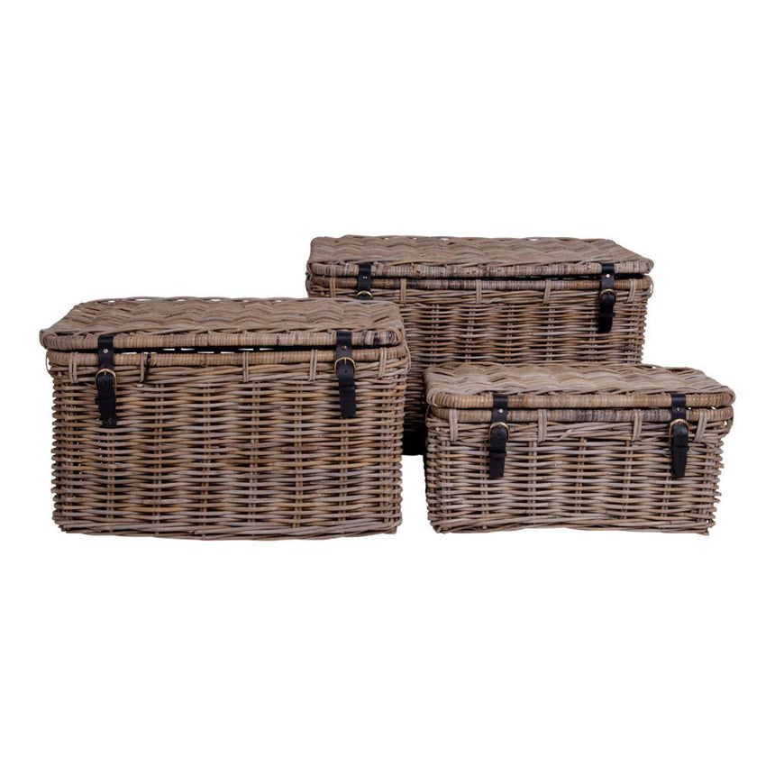 Depok Kubu Rattan Set of 3 Storage Trunk-3