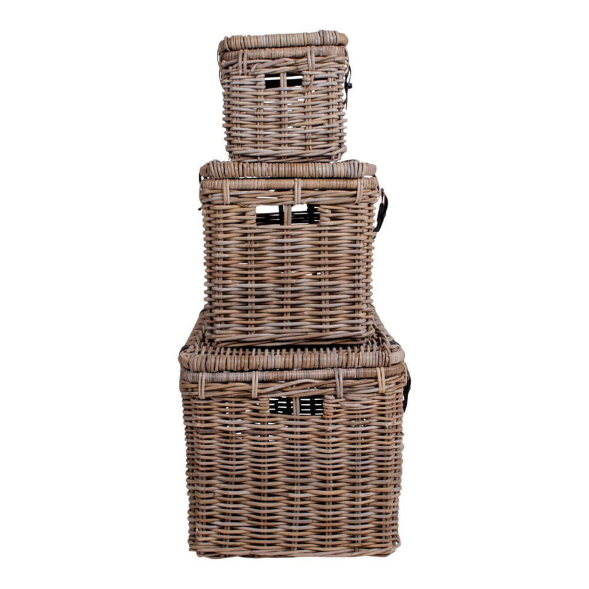 Depok Kubu Rattan Set of 3 Storage Trunk-5