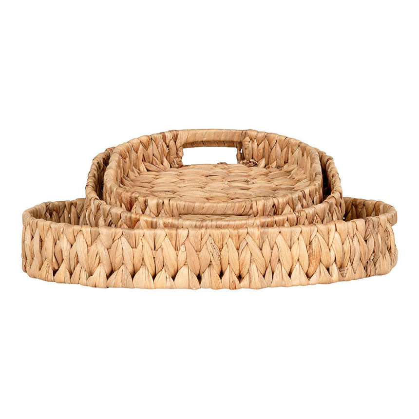 Estoril Natural Waterhyacinth Trays (Set of 3)-4