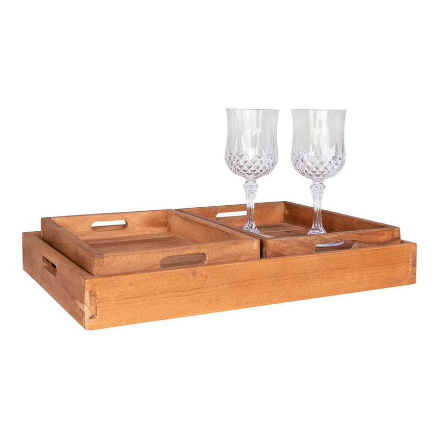Faro Teak Tray (Set of 3) -3