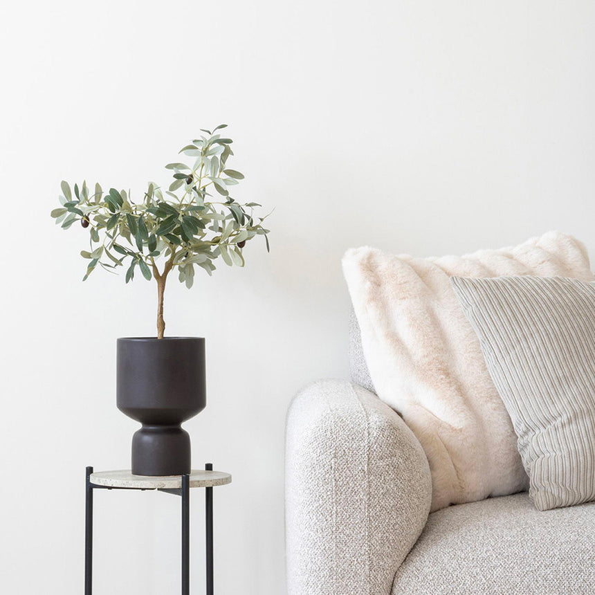 Galena White Fabric Artrificial Cushion-6