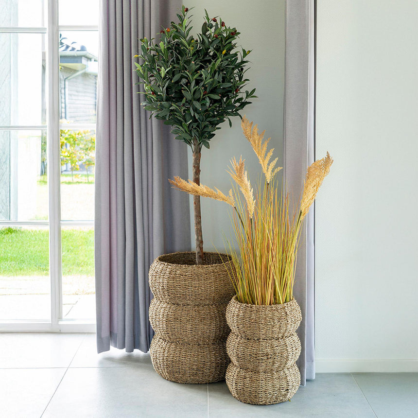 Sarbas Natural Seagrass Set of 2 Baskets-4