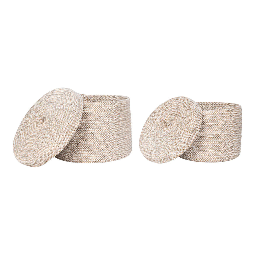 Sebal Beige Cotton Basket (Set of 2)-2