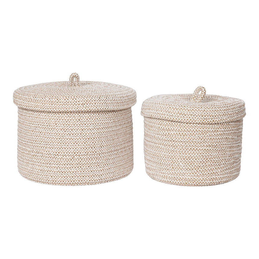 Sebal Beige Cotton Basket (Set of 2)-3