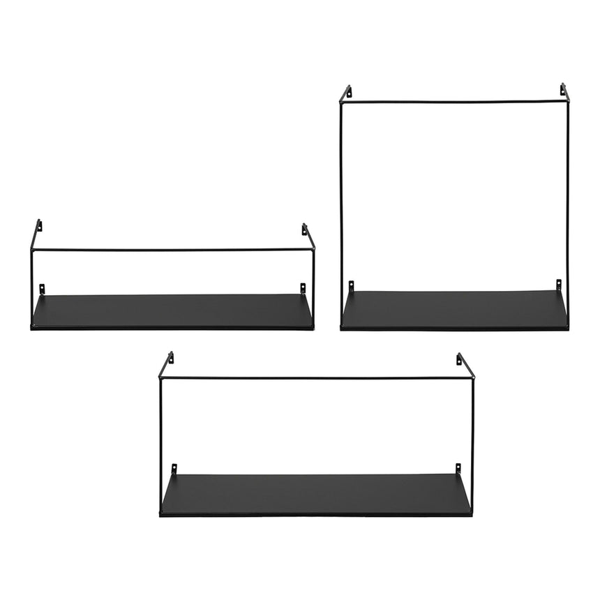 Ulmo Black Metal Wall Shelf - Set of 3-3