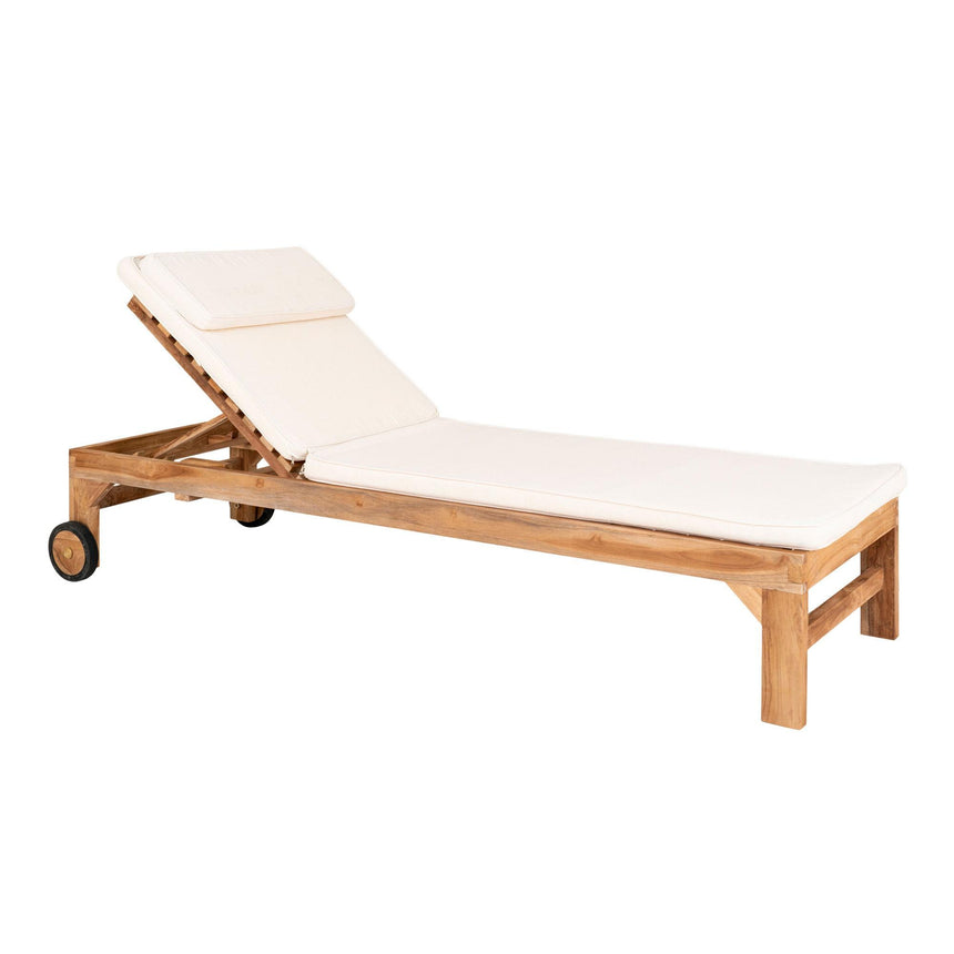 Andorra Natural Teak Wood Garden Sunlounger-2