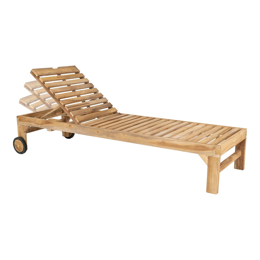Andorra Natural Teak Wood Garden Sunlounger-3