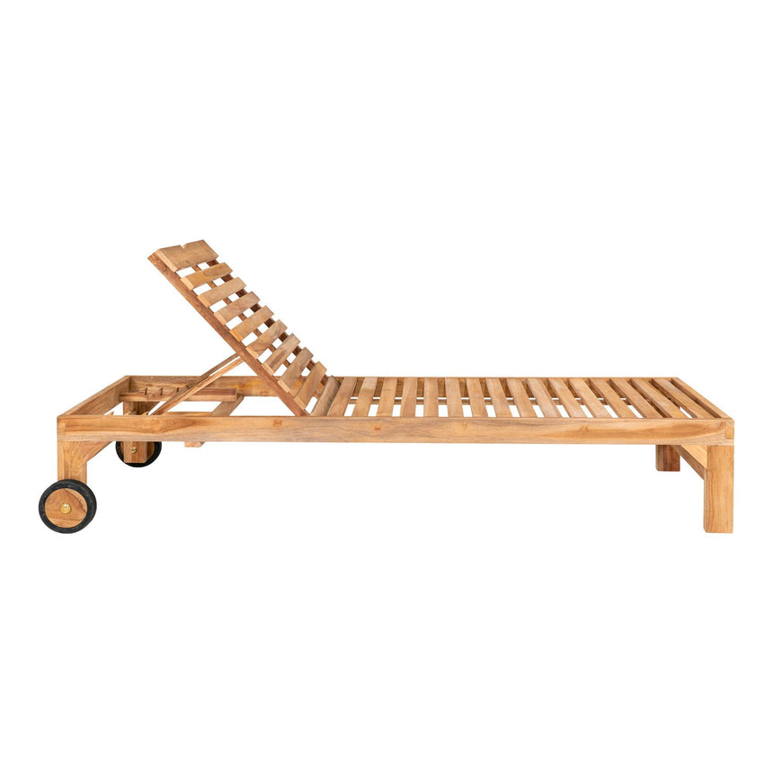 Andorra Natural Teak Wood Garden Sunlounger-4