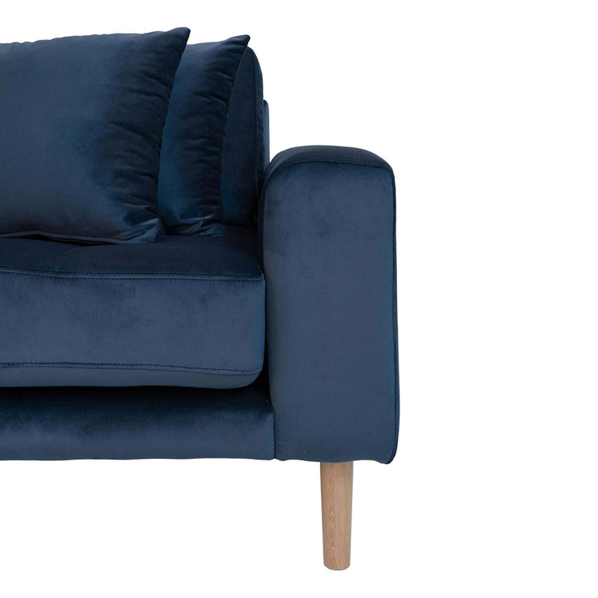 Lido Blue Fabric Left Hand Facing Lounge Sofa with Natural Legs-4