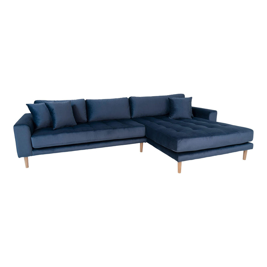 Lido Blue Fabric Right Hand Facing Lounge Sofa with Natural Legs-3