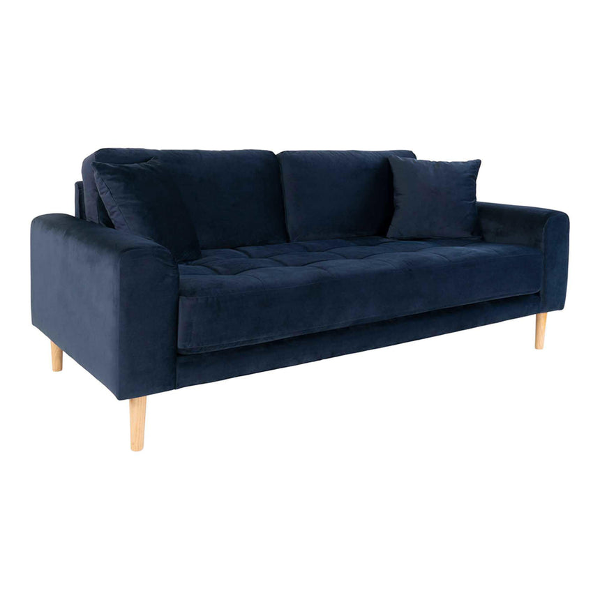 Lido Blue Velvet Fabric 2.5 Seater Sofa-2