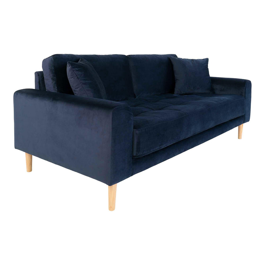 Lido Blue Velvet Fabric 2.5 Seater Sofa-3