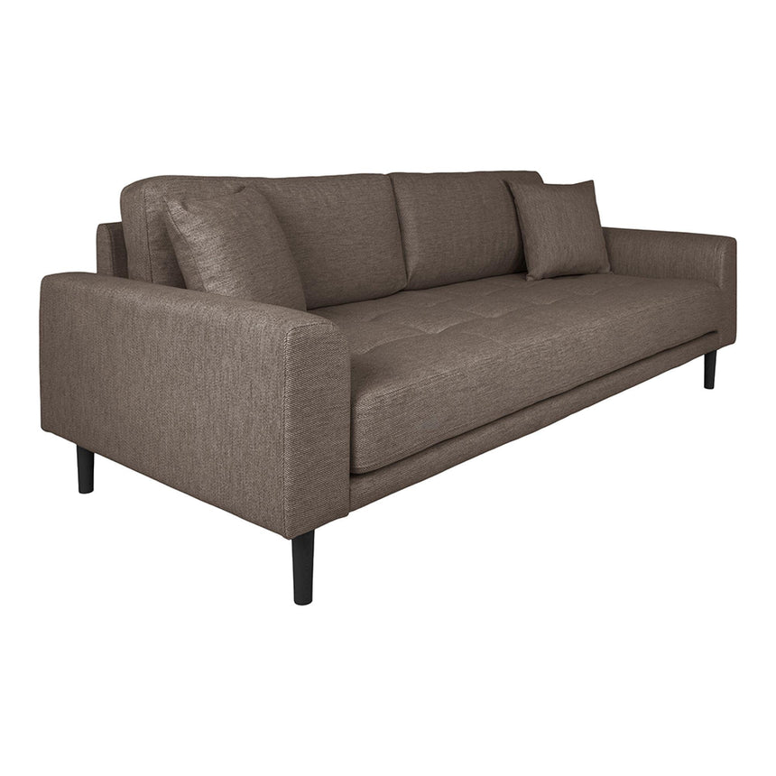 Lido Brown Fabric 3 Seater Sofa-3