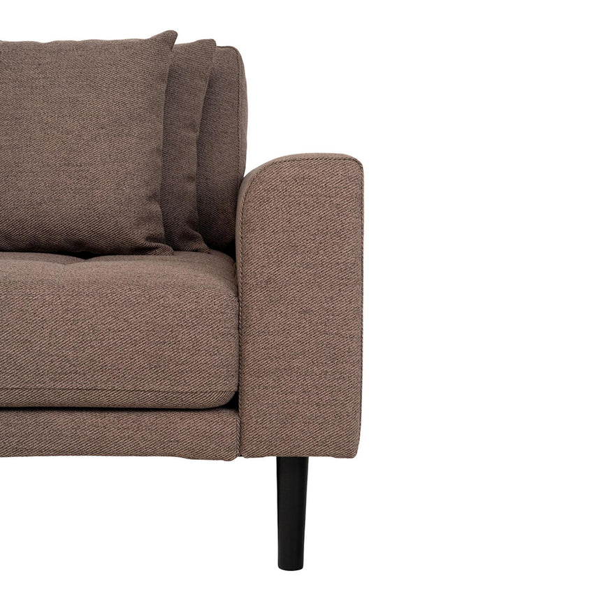 Lido Brown Fabric Left Hand Facing Lounge Sofa with Black Legs-4
