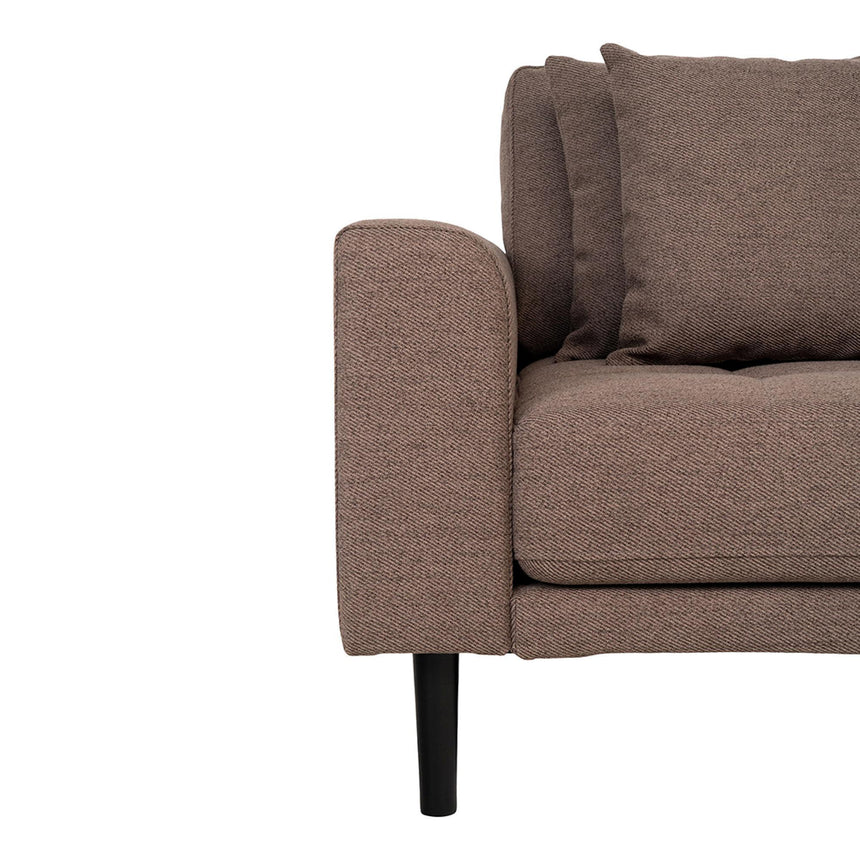 Lido Brown Fabric Right Hand Facing Lounge Sofa with Black Legs-3