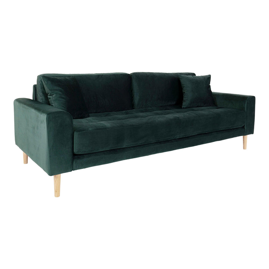 Lido Dark Green Fabric 3 Seater Sofa-2