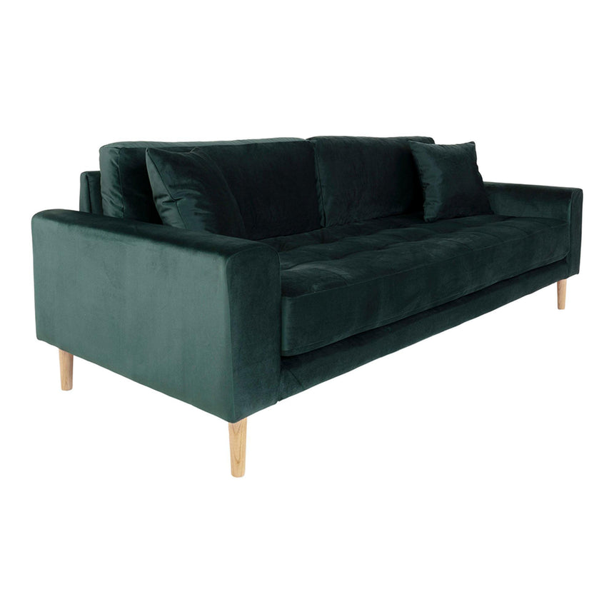 Lido Dark Green Fabric 3 Seater Sofa-3