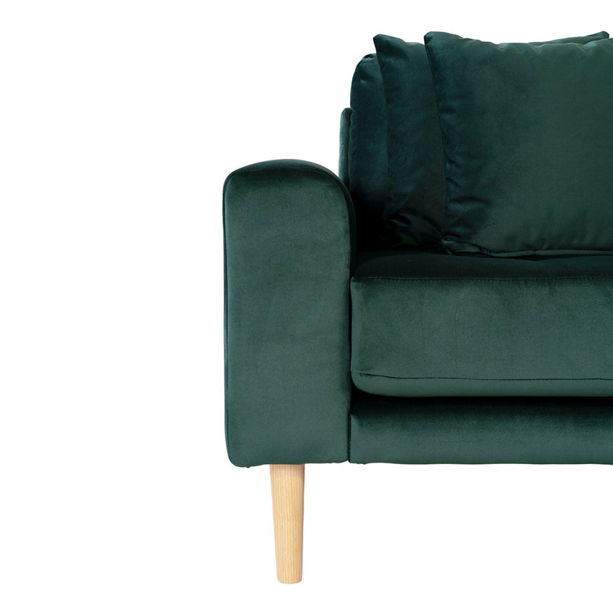 Lido Dark Green Fabric Right Hand Facing Lounge Sofa with Natural Legs-3
