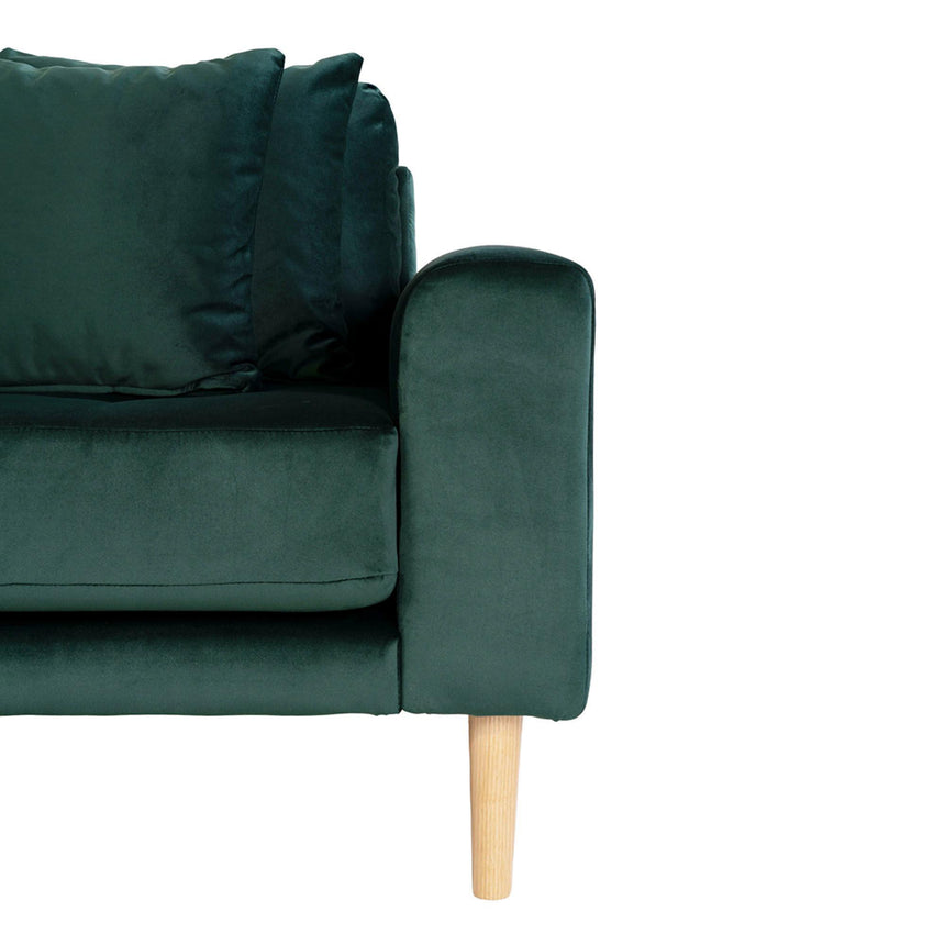 Lido Dark Green Left Hand Facing Lounge Sofa with Natural Legs-3