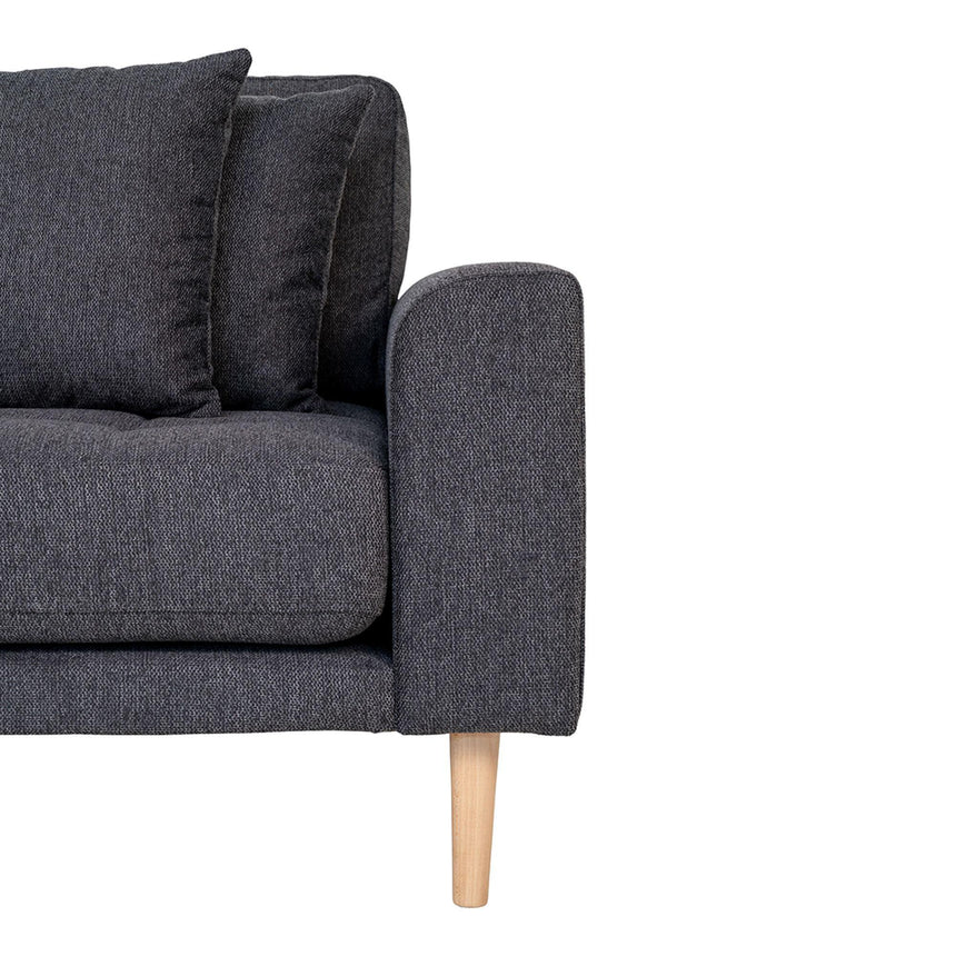Lido Dark Grey Fabric Left Hand Facing Lounge Sofa with Natural Legs-3