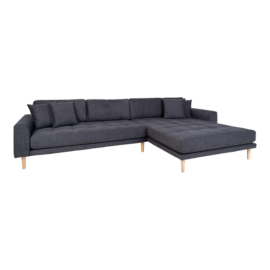 Lido Dark Grey Fabric Right Hand Facing Lounge Sofa with Natural Legs-2