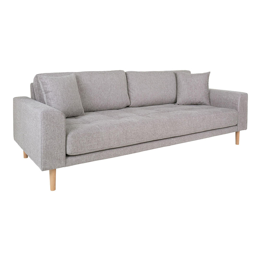Lido Light Grey Fabric 3 Seater Sofa-2