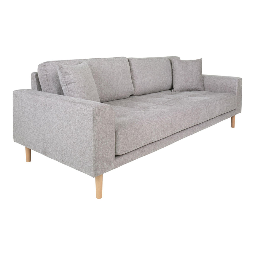 Lido Light Grey Fabric 3 Seater Sofa-3