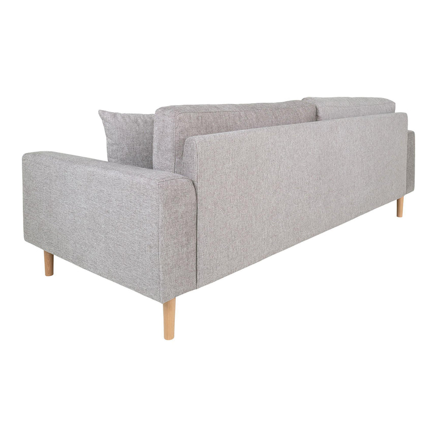 Lido Light Grey Fabric 3 Seater Sofa-4
