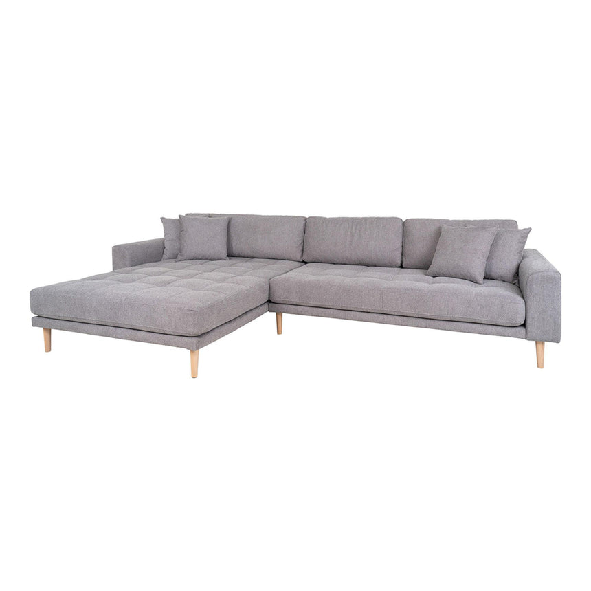 Lido Light Grey Fabric Left Hand Facing Lounge Sofa with Natural Legs-2