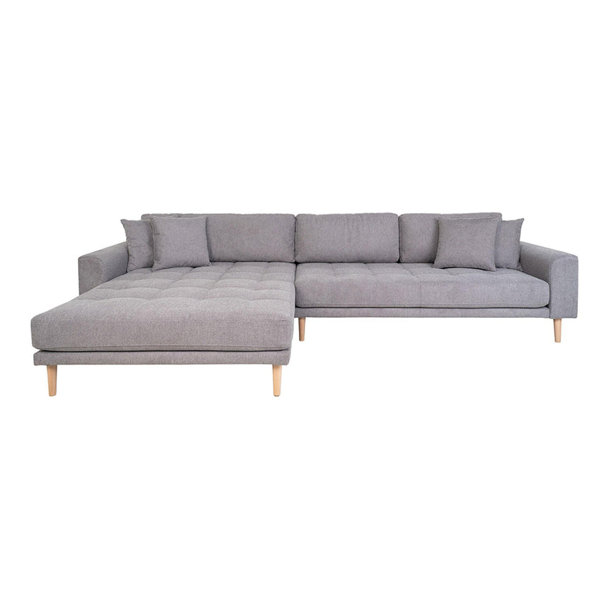 Lido Light Grey Fabric Left Hand Facing Lounge Sofa with Natural Legs-3