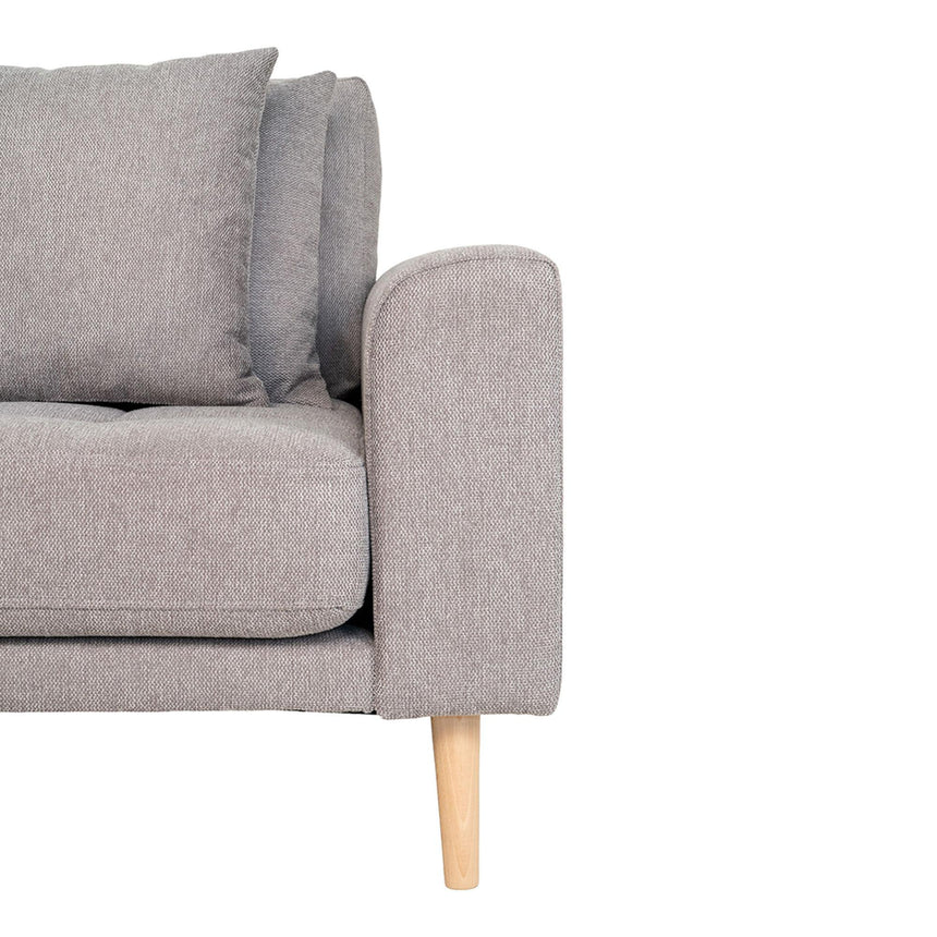 Lido Light Grey Fabric Left Hand Facing Lounge Sofa with Natural Legs-4