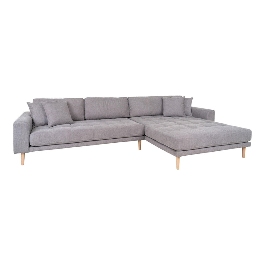Lido Light Grey Fabric Right Hand Facing Lounge Sofa with Natural Legs-2