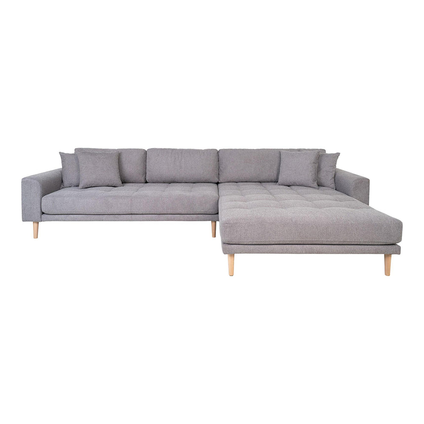 Lido Light Grey Fabric Right Hand Facing Lounge Sofa with Natural Legs-3