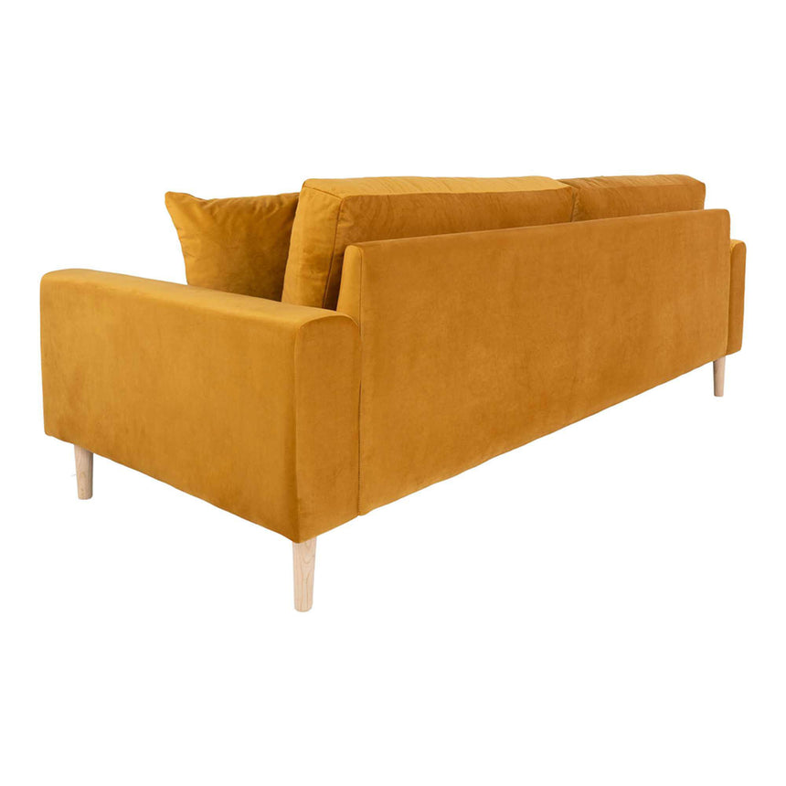 Lido Mustard Fabric 3 Seater Sofa-4