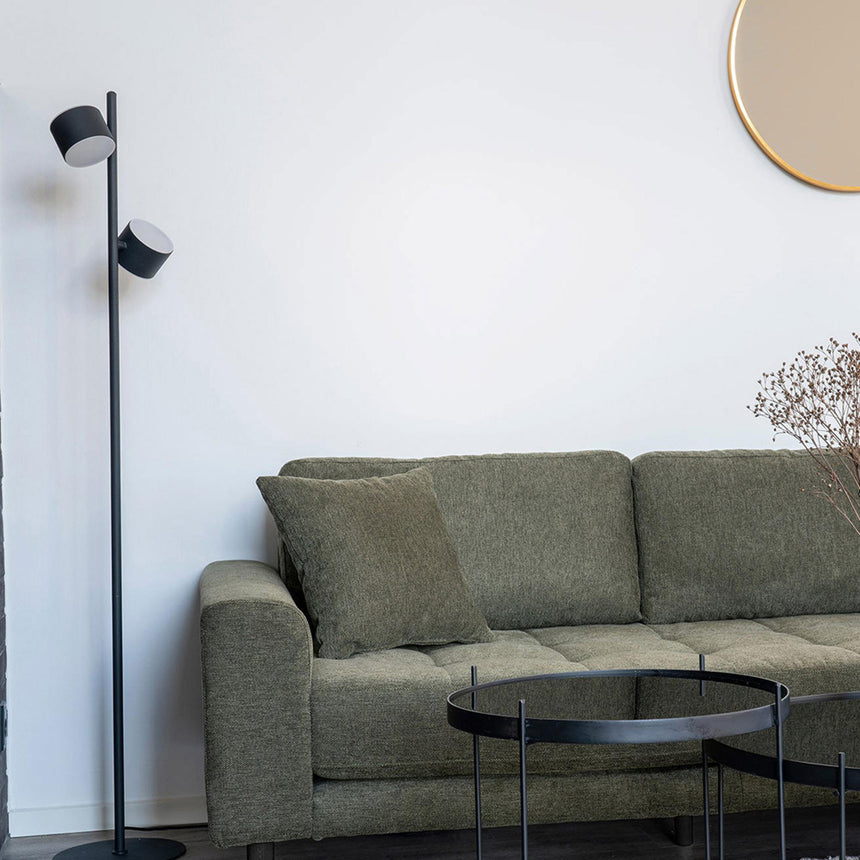 Lido Olive Green Fabric Fabric Right Hand Facing Lounge Sofa with Black Legs-6