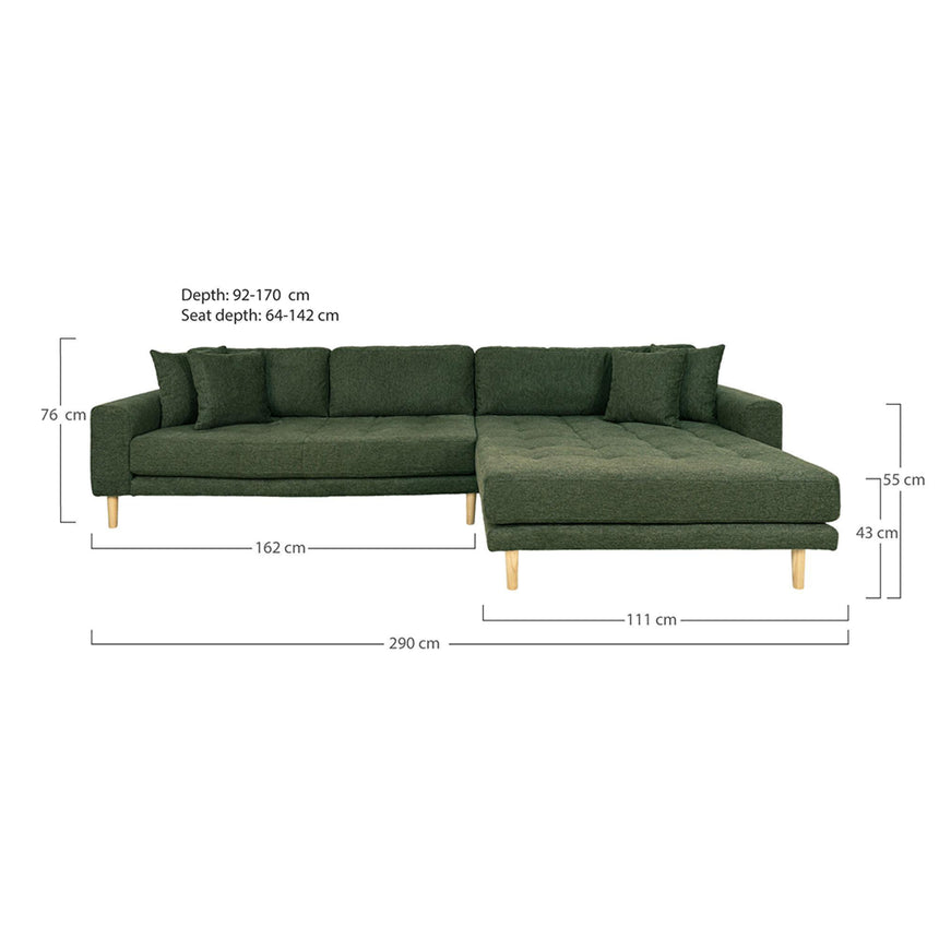 Lido Olive Green Fabric Fabric Right Hand Facing Lounge Sofa with Black Legs-7
