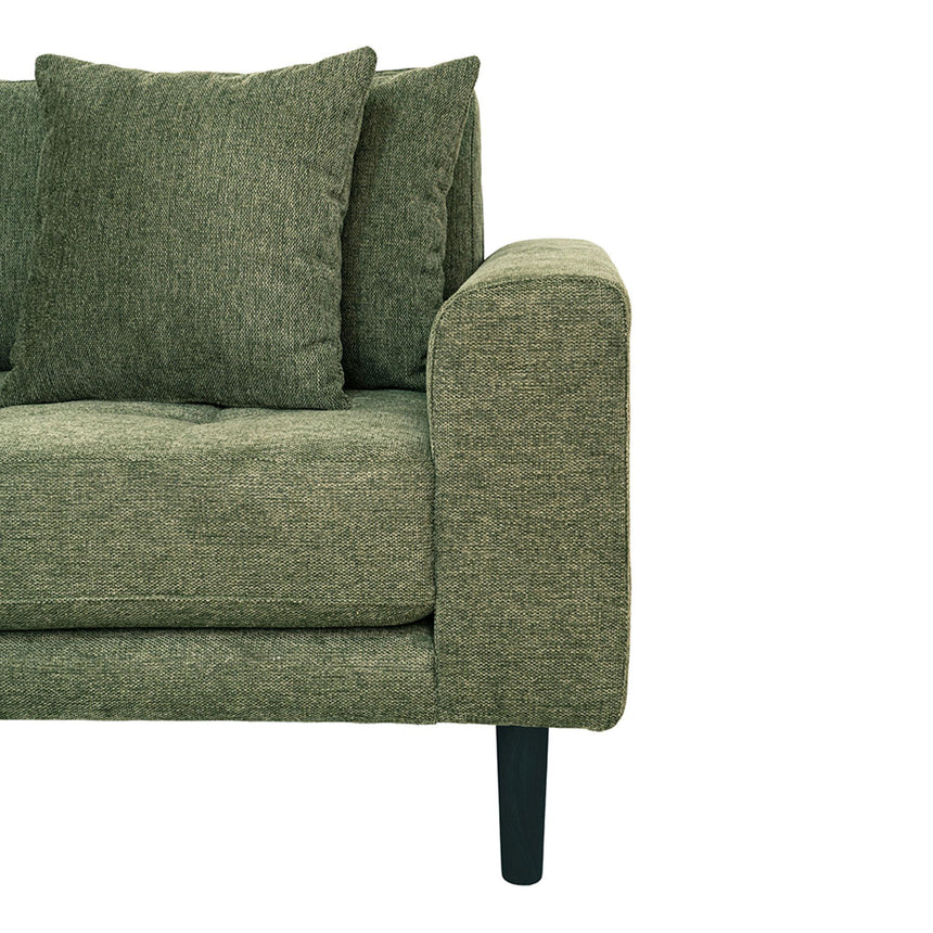 Lido Olive Green Fabric Left Hand Facing Lounge Sofa with Black Legs-4