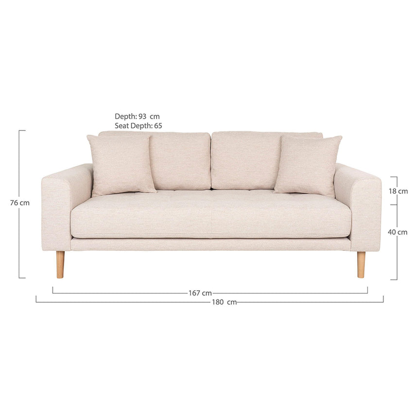 Lido Sand Fabric 2.5 Seater Sofa-4