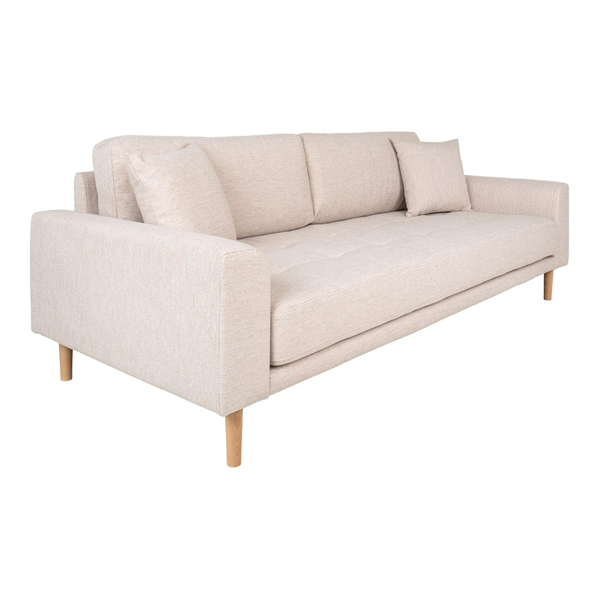 Lido Sand Fabric 3 Seater Sofa-3